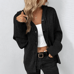 Brittan Casual Knit Cardigan for Women - Warm Comfortable Fit-Women's Winter Cardigan-Black-S-Camoufit