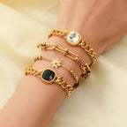 Valéne | Women's Necklace – Gold Tone Chain Link Design-Jewelry-Necklace-