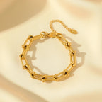 Valéne | Women's Necklace – Gold Tone Chain Link Design-Jewelry-Necklace-