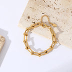 Valéne | Women's Necklace – Gold Tone Chain Link Design-Jewelry-Necklace-