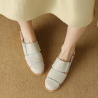Women's Slingback Sandals with Buckle Strap Low Flat Heel Casual Everyday Shoes-Women's Sandals-Brown-4-