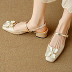 Bellune | Women's Slingback Pumps – Floral Block Heel Elegant Fit-Women's Heels-Gold-4-