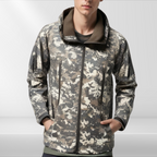 Tactical Softshell Jacket – Men's Water & Windproof Fleece Lined Jacket, Camo, Black, Gray or Army Green, XS–4XL – Figueral