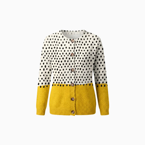 Mila | Buttoned Cardigan Sweater Women Soft Knit Relaxed Fit-Womens' Cardigan-Multicolor-S-Camoufit