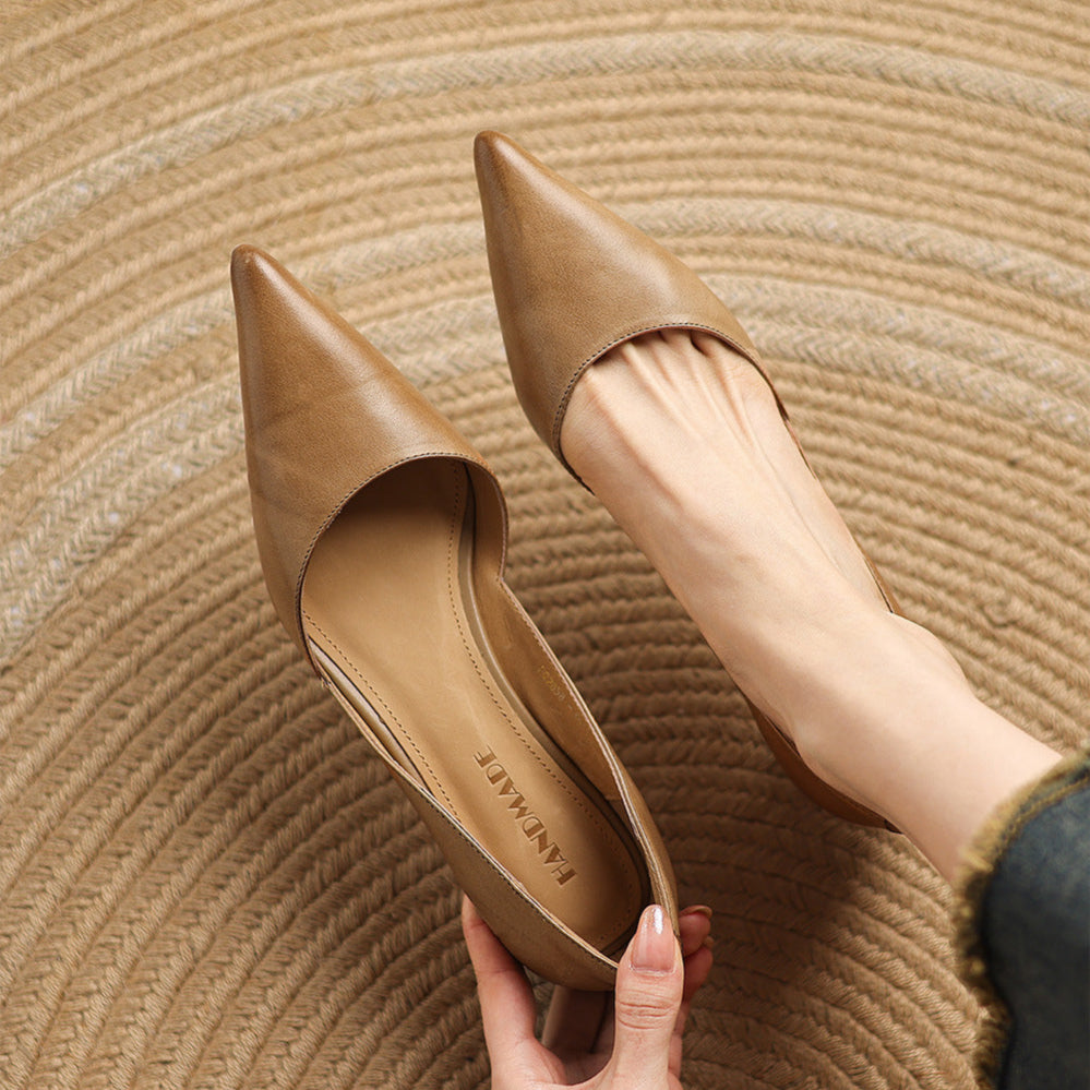 Carlen | Women’s Genuine Leather Heels – Chic Artisan Stiletto & Refined Slimming Silhouette-Kitten Heels-Camel-4-