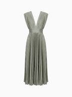 Casimir Women's Modern V-Neck Dress – Sleeveless Elegant Summer Style-Summer V-Neck Dress-Olive-XS-Camoufit