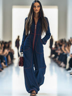 Vireya | Denim Wide Leg Jumpsuit for Women – Red Loose Fit-Jumpsuit-Navy-XS-Camoufit