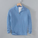 Darian Men's Half-Zip Knit Sweater - Casual Warm Everyday Style-Men's Sweater-Blue-S-Camoufit
