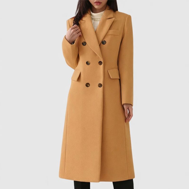 Luna | Women's Coat | Flap-style Pocket Detailing Brown