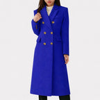 Luna | Women's Coat | Flap-style Pocket Detailing Blue