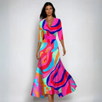 Elyvia | Floral Dress for Women – A-Line Elegant Comfort Fit-Maxi Dress-Colourful-S-Camoufit
