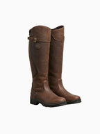 Clara Women's Winter Waterproof Leather Riding Boots-Women's Riding Boots-Dark Brown-4-Camoufit