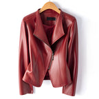 Amélis | Moto Jacket for Women – Sheepskin Leather Tailored Fit-Women's Leather Jacket-Burgundy-XS-Camoufit