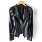 Amélis | Moto Jacket for Women – Sheepskin Leather Tailored Fit-Women's Leather Jacket-Black-XS-Camoufit