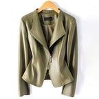 Amélis | Moto Jacket for Women – Sheepskin Leather Tailored Fit-Women's Leather Jacket-Emerald Green-XS-Camoufit