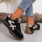 Vessora | Women's Stylish Orthopedic Sneakers – Cushioned Anti Slip Fit-Women's Sneakers-Black / Beige-4-