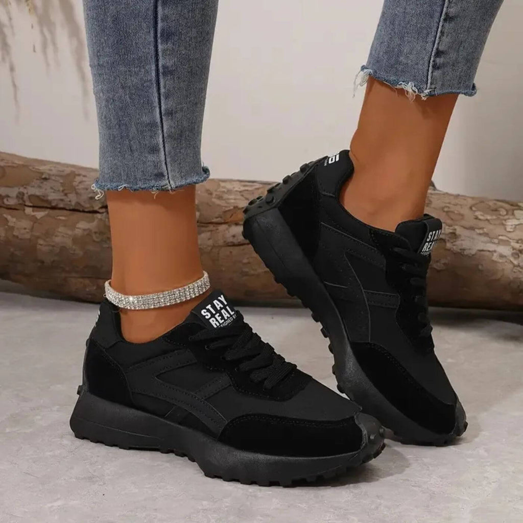 Vessora | Women's Stylish Orthopedic Sneakers – Cushioned Anti Slip Fit-Women's Sneakers-Black-4-