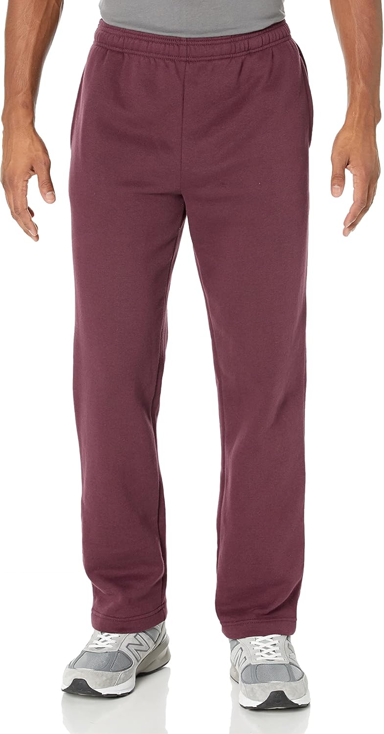 Men's Fleece Sweatpants – Comfortable Relaxed Everyday Fit-men's sweatpants-Burgundy-S-