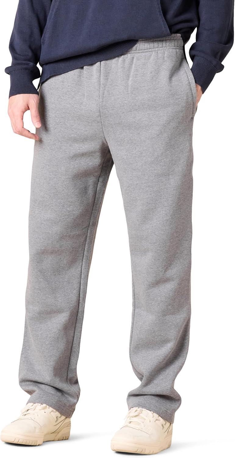 Men's Fleece Sweatpants – Comfortable Relaxed Everyday Fit-men's sweatpants-Light Grey-S-