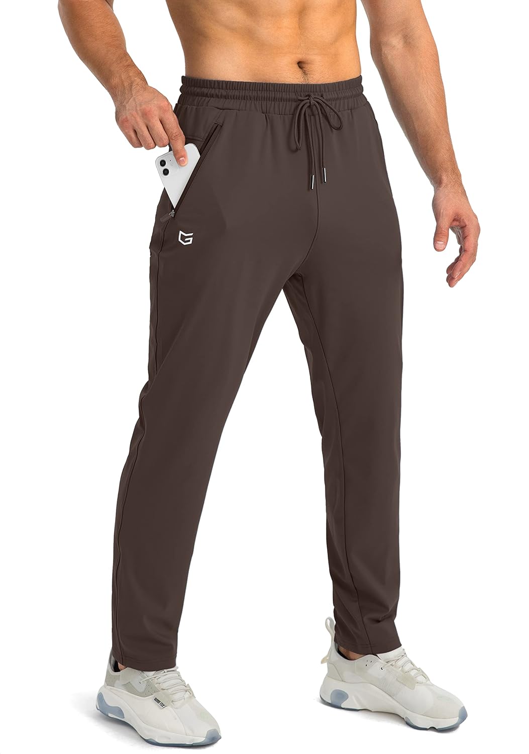 Men's Comfortable Joggers – Tapered Casual Active Fit-men's sweatpants-Brown-S-
