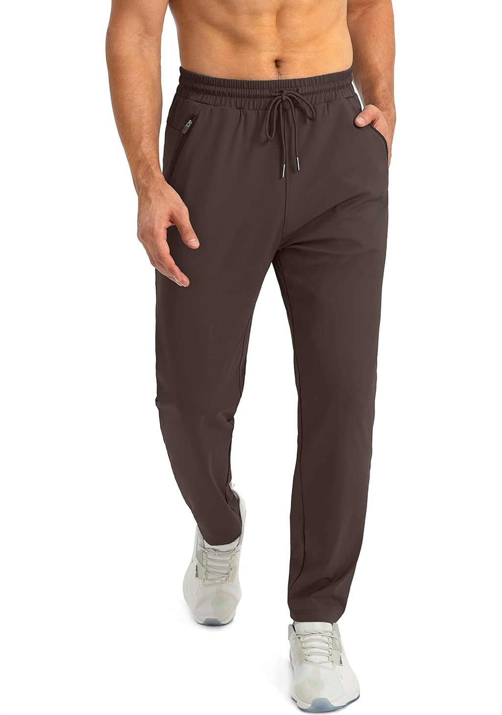 Men's Comfortable Joggers – Tapered Casual Active Fit-men's sweatpants-Brown-S-