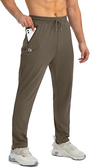 Men's Comfortable Joggers – Tapered Casual Active Fit-men's sweatpants-Light Brown-S-
