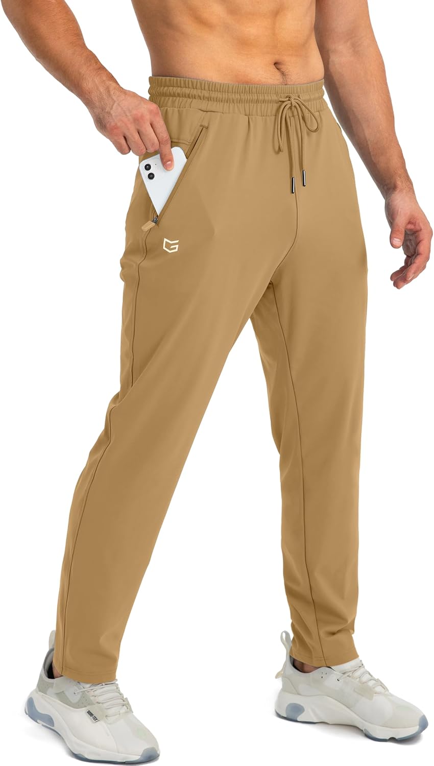 Men's Comfortable Joggers – Tapered Casual Active Fit-men's sweatpants-Khaki-S-