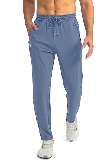 Men's Comfortable Joggers – Tapered Casual Active Fit-men's sweatpants-Light Blue-S-
