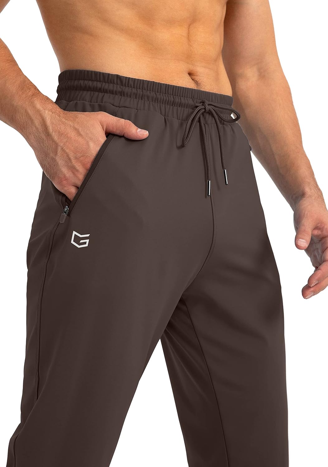 Men's Comfortable Joggers – Tapered Casual Active Fit-men's sweatpants-Brown-S-