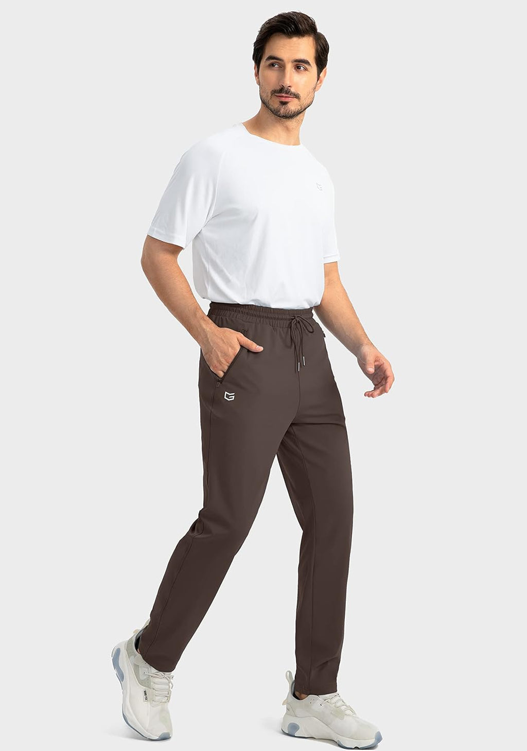 Men's Comfortable Joggers – Tapered Casual Active Fit-men's sweatpants-Brown-S-