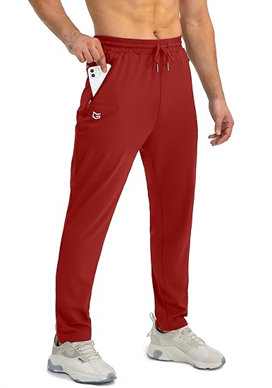 Men's Comfortable Joggers – Tapered Casual Active Fit-men's sweatpants-Red-S-