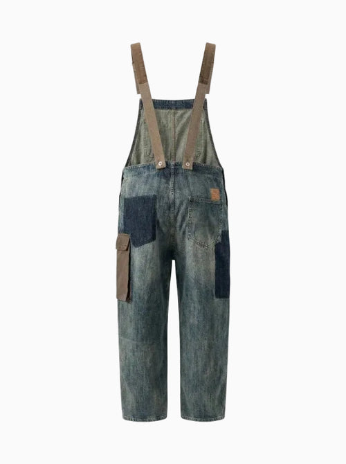 Contrast Denim Overalls-Jumpsuits & Overalls-CAMOUFIT-Light Blue-S-Camoufit