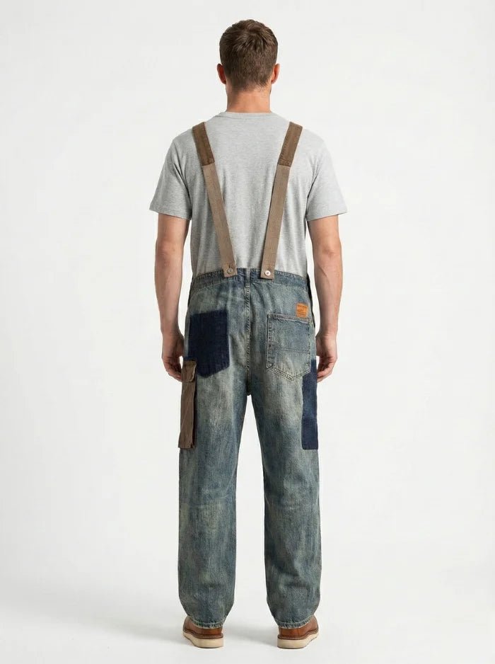 Contrast Denim Overalls-Jumpsuits & Overalls-CAMOUFIT-Light Blue-S-Camoufit