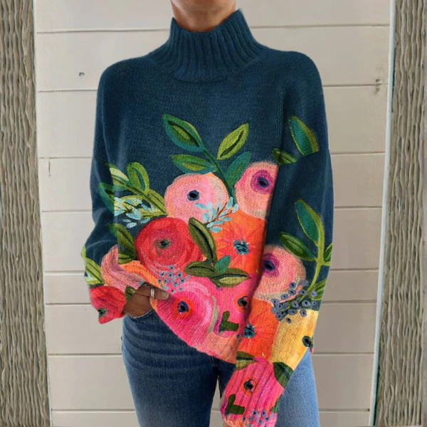 Lovira | Women's Garden Turtleneck Skivvy Jumper Soft Knit Relaxed Fit Cosy Ribbed Pullover-Women's Turtleneck Sweater-S-