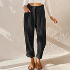 Seluna | Corduroy Pants for Women – Relaxed Leg Comfort Fit-Women's Pants-Black-S-Camoufit