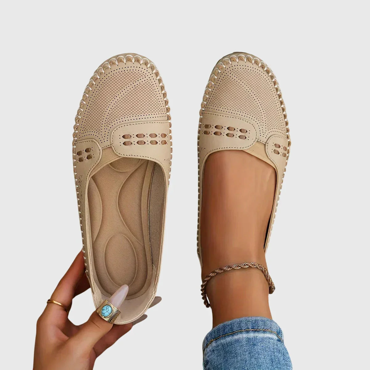 Lovelle | Women's Comfort Slip Ons – Breathable Lightweight Wide Fit-Women's Flats-option1]-4-