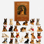 German Shepherd advent calendar with 24 acrylic dog ornaments