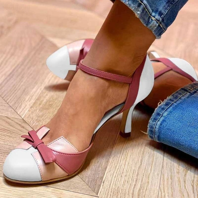 Women's Elegant High Heels with Arch Support Cushioned Footbed Non-Slip Sole Comfort Pumps-Women's Heels-White-4-