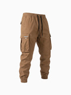 Dorian Men's Slim Leg Cargo Pants – Versatile Multi-Pocket Utility Trousers-Cargo Pants-CAMOUFIT-Khaki-S-Camoufit