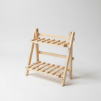 Wooden 2-tier desk organizer shelf with open front and slotted tiers