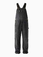 Duck Bib Overalls Canvas Workwear Dungarees-Jumpsuits & Overalls-CAMOUFIT-Black-S-Camoufit