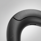 Black bone conduction headphones with open-ear U-shaped frame