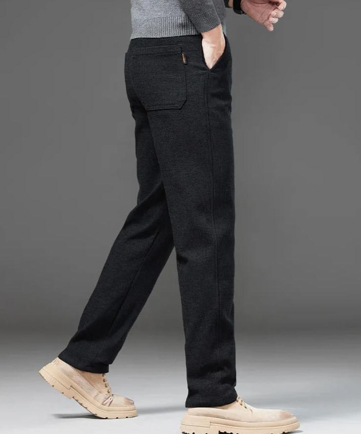 Men's Straight Leg Corduroy Pants – Slim Fit Winter Style-Men's Corduroy Trousers-Black-28-