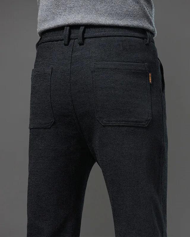 Men's Straight Leg Corduroy Pants – Slim Fit Winter Style-Men's Corduroy Trousers-Black-28-
