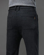 Men's Straight Leg Corduroy Pants – Slim Fit Winter Style-Men's Corduroy Trousers-Black-28-