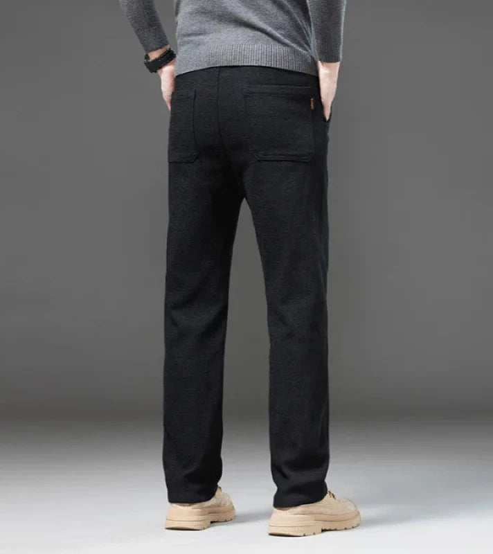 Men's Straight Leg Corduroy Pants – Slim Fit Winter Style-Men's Corduroy Trousers-Black-28-
