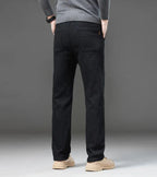 Men's Straight Leg Corduroy Pants – Slim Fit Winter Style-Men's Corduroy Trousers-Black-28-