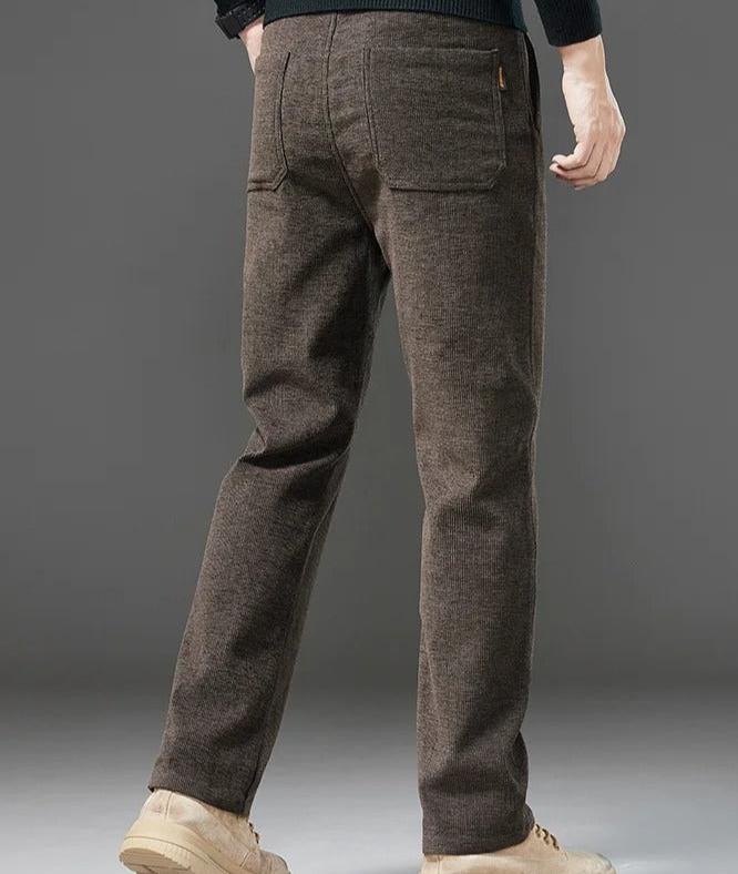Men's Straight Leg Corduroy Pants – Slim Fit Winter Style-Men's Corduroy Trousers-Black-28-