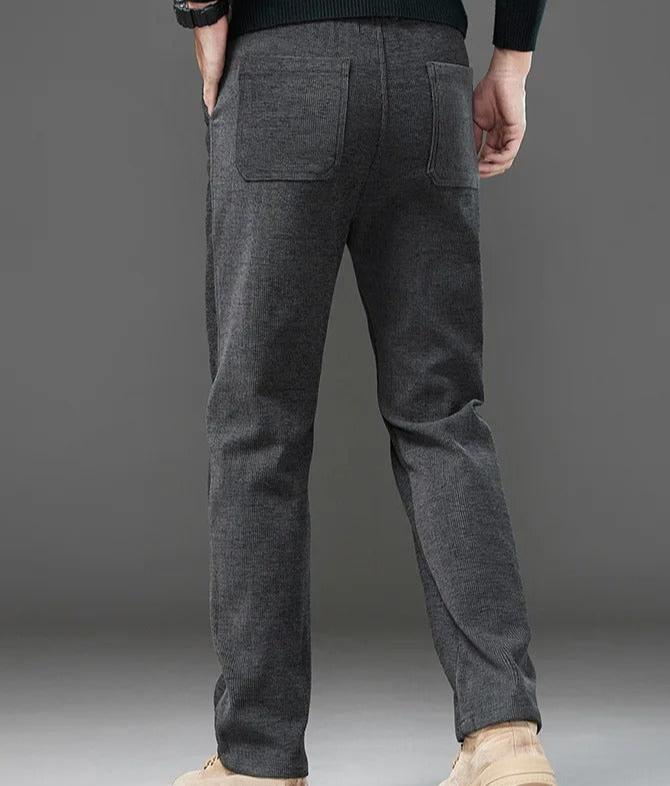 Men's Straight Leg Corduroy Pants – Slim Fit Winter Style-Men's Corduroy Trousers-Gray-28-