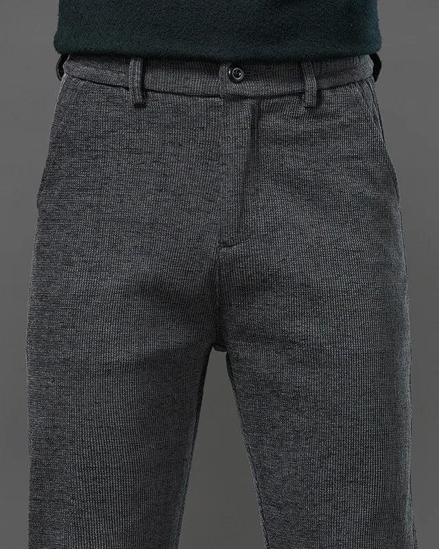 Men's Straight Leg Corduroy Pants – Slim Fit Winter Style-Men's Corduroy Trousers-Black-28-